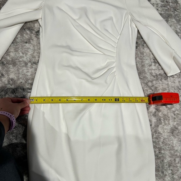 DKNY Flowy Mid Sleeve White Cocktail Event Dress - Picture 8 of 9